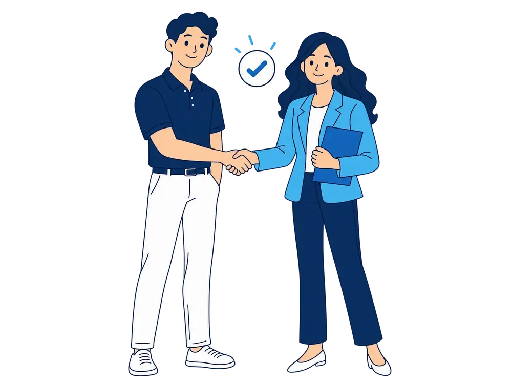 Dream Financial Group adviser and small-business owner shaking hands.